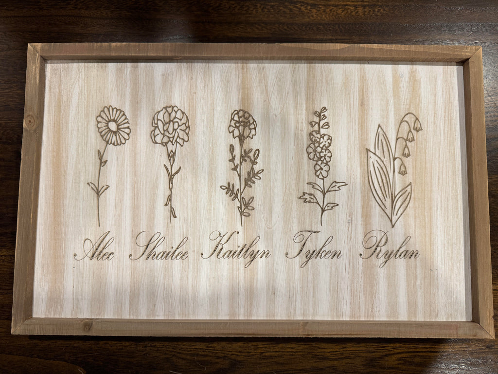 Custom Birth Flower Sign
