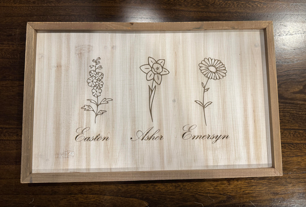 Custom Birth Flower Sign